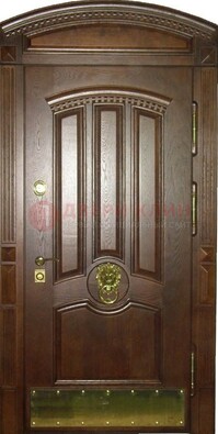 Хорошая стальная арочная дверь с декоративным элементом ДА-23 в Чебоксарах