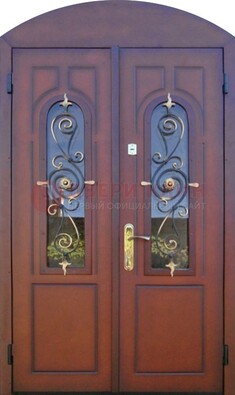 Двухстворчатая стальная дверь Винорит в форме арки ДА-55 в Орле