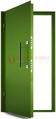 Зеленая металлическая бронированная дверь ДБ-8 в Орле