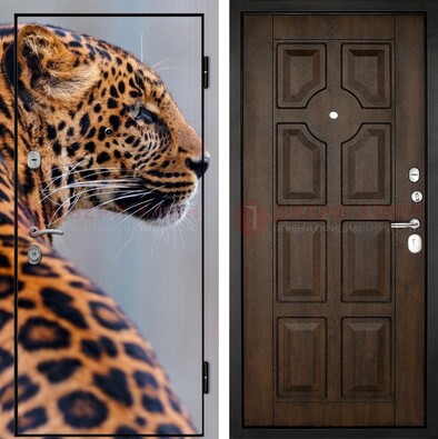 Металлическая дверь с фотопечатью леопарда ДФ-26 в Орле