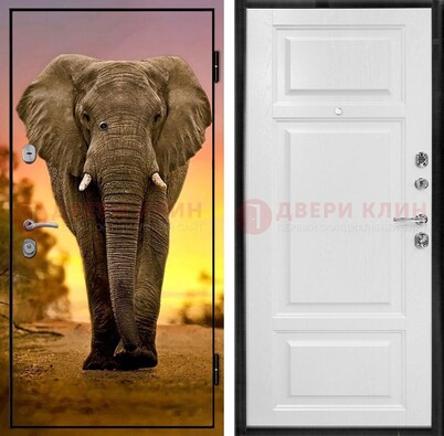 Металлическая дверь с фотопечатью слона ДФ-30 в Орле