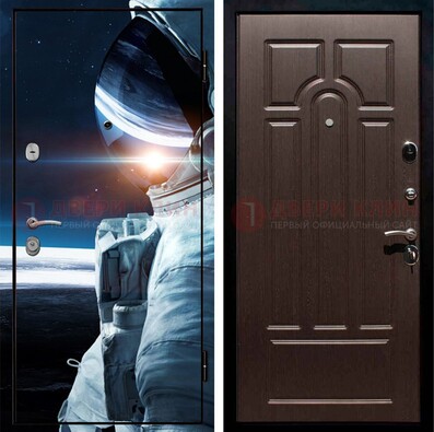 Синяя стальная дверь с фотопечатью ДФ-4 в Орле