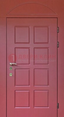 Красная стальная дверь с верхней фрамугой ДФГ-13 в Орле