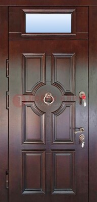 Стальная дверь с фрамугой в классическом стиле ДФГ-18 в Орле
