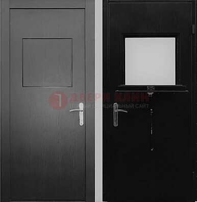 Черная стальная дверь в кассу ламинат внутри ДКС-3 в Орле