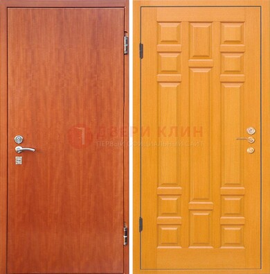 Оранжевая входная дверь с ламинатом МДФ внутри ДЛ-21 в Орле