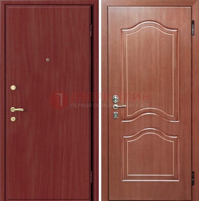 Красная металлическая дверь с ламинатом МДФ внутри ДЛ-8 в Орле