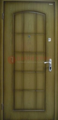Зеленая стальная дверь с МДФ ДМ-116 на веранду в Орле