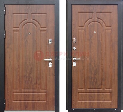 Коричневая железная дверь с МДФ ДМ-137 в Лыткарино