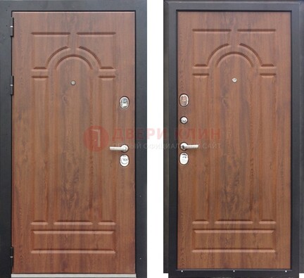 Коричневая железная дверь с МДФ ДМ-137 в Орле