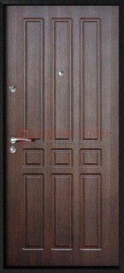 Темная железная дверь с МДФ ДМ-141 в панельный дом в Орле
