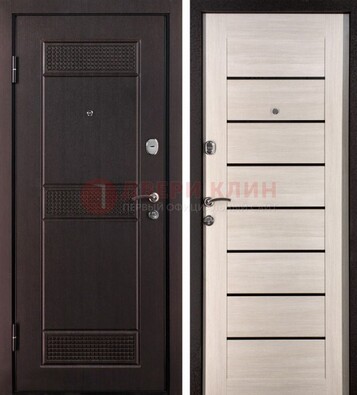 Темная стальная дверь с МДФ ДМ-147 для улицы в Орле