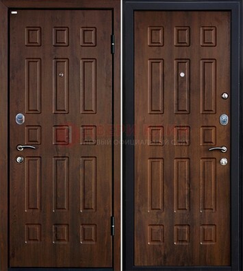 Коричневая металлическая дверь с МДФ ДМ-156 для квартиры в Орле