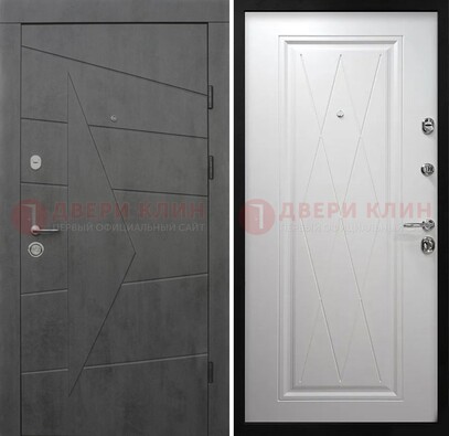 Темная железная дверь МДФ с рисунком ДМ-194 в Рузе
