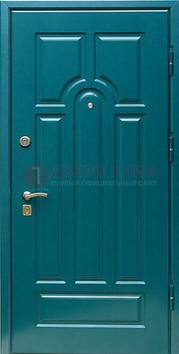 Синяя металлическая дверь с МДФ с двух сторон ДМ-1 в Орле