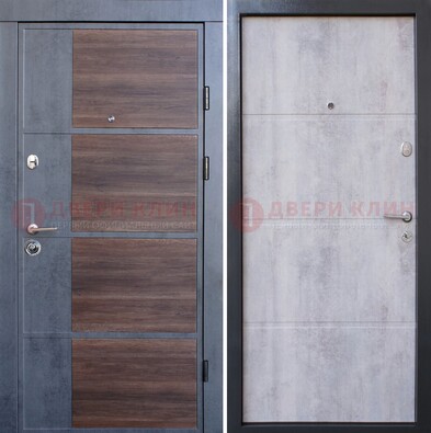 Темная железная филенчатая дверь с терморазрывом и МДФ ДМ-211 в Орле