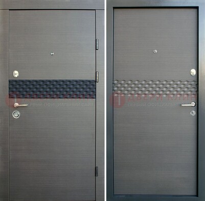 Темно-серая стальная дверь с МДФ ДМ-218 в Брянске