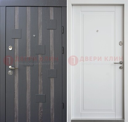 Темная металлическая дверь c белом МДФ внутри ДМ-231 в Орле