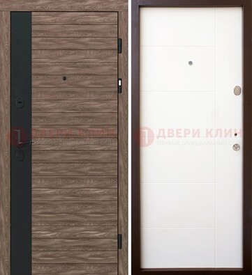 Темная металлическая филенчатая дверь c МДФ Беленый дуб ДМ-239 в Орле