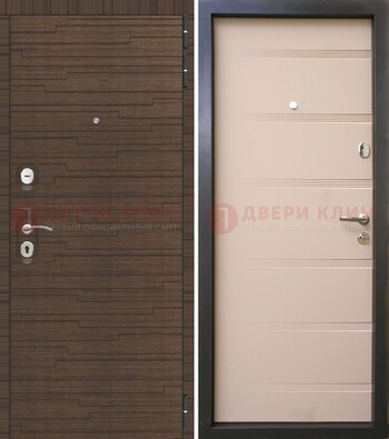 Светлая железная дверь c фрезерованной МДФ ДМ-248 в Орле
