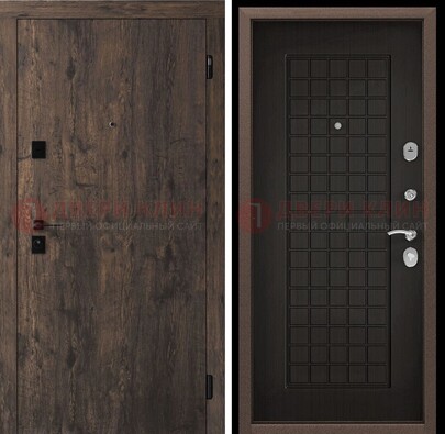 Металлическая коричневая дверь с МДФ Капучино внутри ДМ-286 в Орле