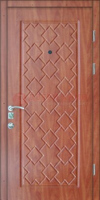 Коричневая металлическая дверь с МДФ-28 в Орле