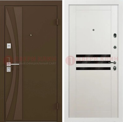 Стальная коричневая дверь с МДФ панелями ДМ-293 в Орле