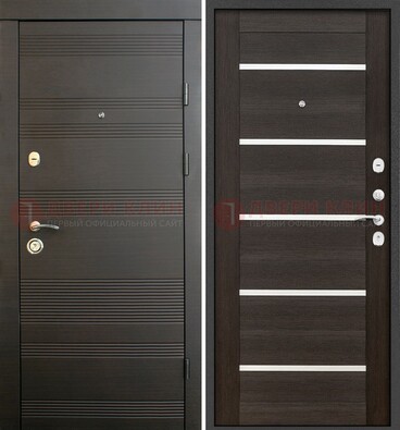 Металлическая входная дверь Темный орех с МДФ Шоколад со стелеком ДМ-301 в Орле