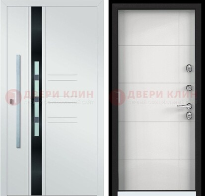 Металлическая дверь в белом цвете с МДФ ДМ-323 в Орле