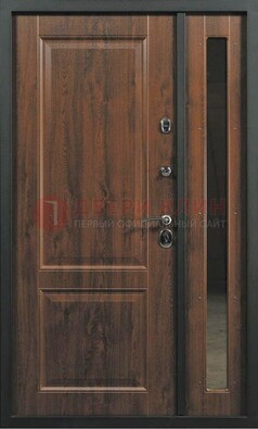 Темная железная дверь с панелью МДФ с зеркалом ДМ-338 в Орле