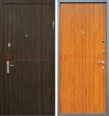 Коричневая одностворчатая стальная дверь с МДФ ДМ-341 в Орле