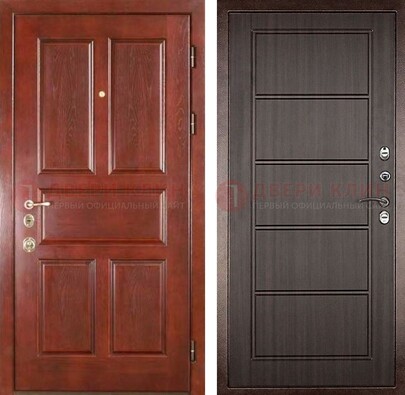 Красная металлическая дверь с МДФ в квартиру ДМ-387 в Орле