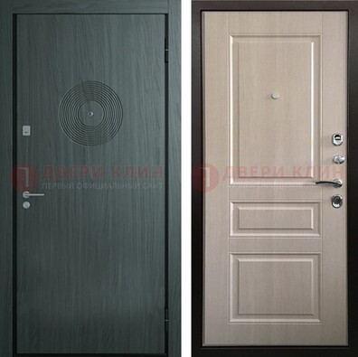 Темная железная дверь с МДФ панелями в квартиру ДМ-389 в Орле
