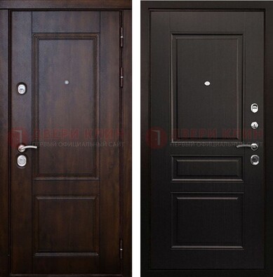 Классическая железная дверь с темными МДФ панелями ДМ-390 в Орле