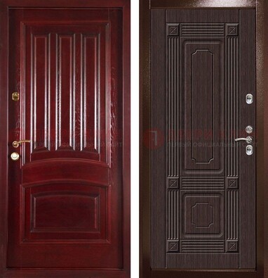 Красная стальная дверь с филенчатой МДФ ДМ-398 в Орле