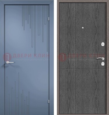 Синяя металлическая дверь МДФ в квартиру ДМ-434 в Орле