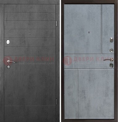 Серая железная дверь с МДФ в стиле хайтек ДМ-446 в Орле