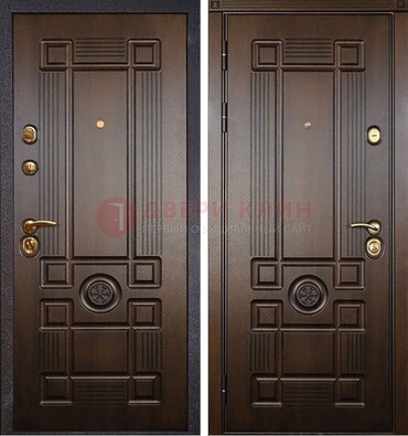 Квартирная коричневая железная дверь с МДФ ДМ-45 в Орле