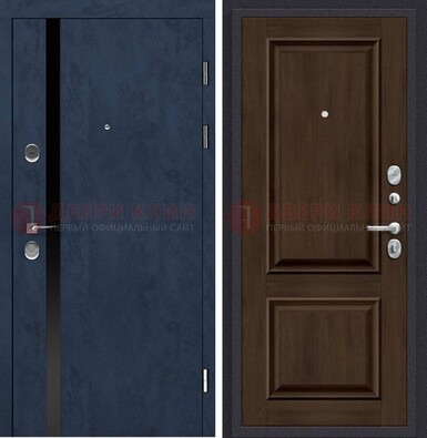 Синяя входная дверь МДФ с обеих сторон ДМ-473 в Орле