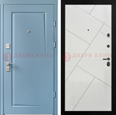 Синяя железная дверь с МДФ панелями ДМ-491 в Орле