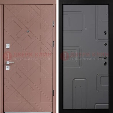 Красная стальная дверь в квартиру с МДФ хайтек ДМ-493 в Орле