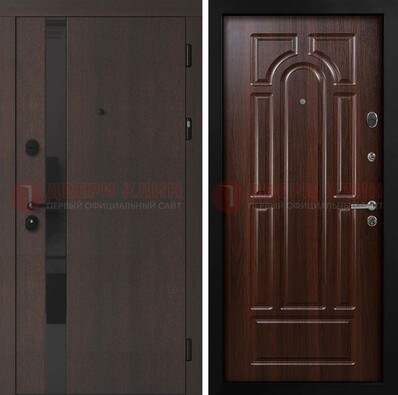 Темная входная дверь с МДФ панелями в квартиру ДМ-499 в Орле