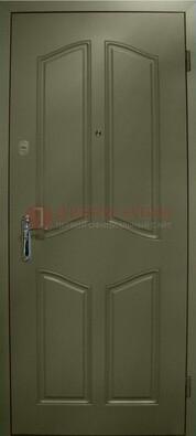 Зеленая стальная дверь с МДФ ДМ-49 в дом в Орле