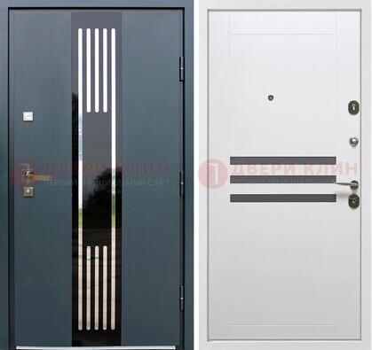 Темная квартирная дверь с разными МДФ ДМ-504 в Орле