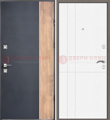 Стальная дверь с МДФ серая и белая в квартиру ДМ-507 в Орле
