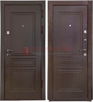 Антивандальная коричневая железная дверь с МДФ ДМ-61 в Орле