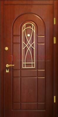 Коричневая входная дверь с массивом дуба с рисунком ДМД-33 в Орле