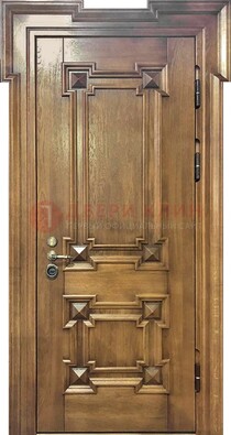 Филенчатая железная дверь с массивом дуба ДМД-56 в Орле