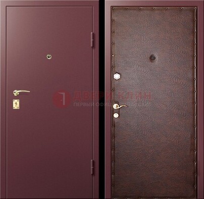 Бордовая железная дверь с нитроэмалью ДН-1 в Орле