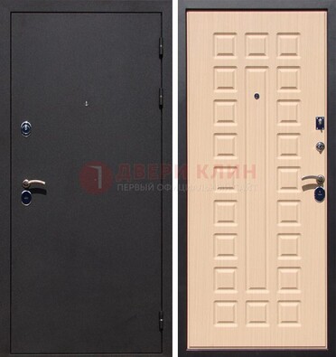 Черная стальная дверь с порошковым окрасом МДФ внутри ДП-102 в Орле